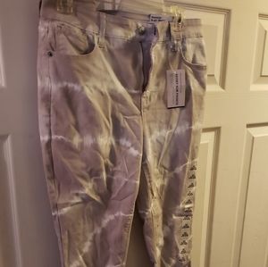 Old navy Rockstar super skinny high rise jeans grey and white tiedye NWT